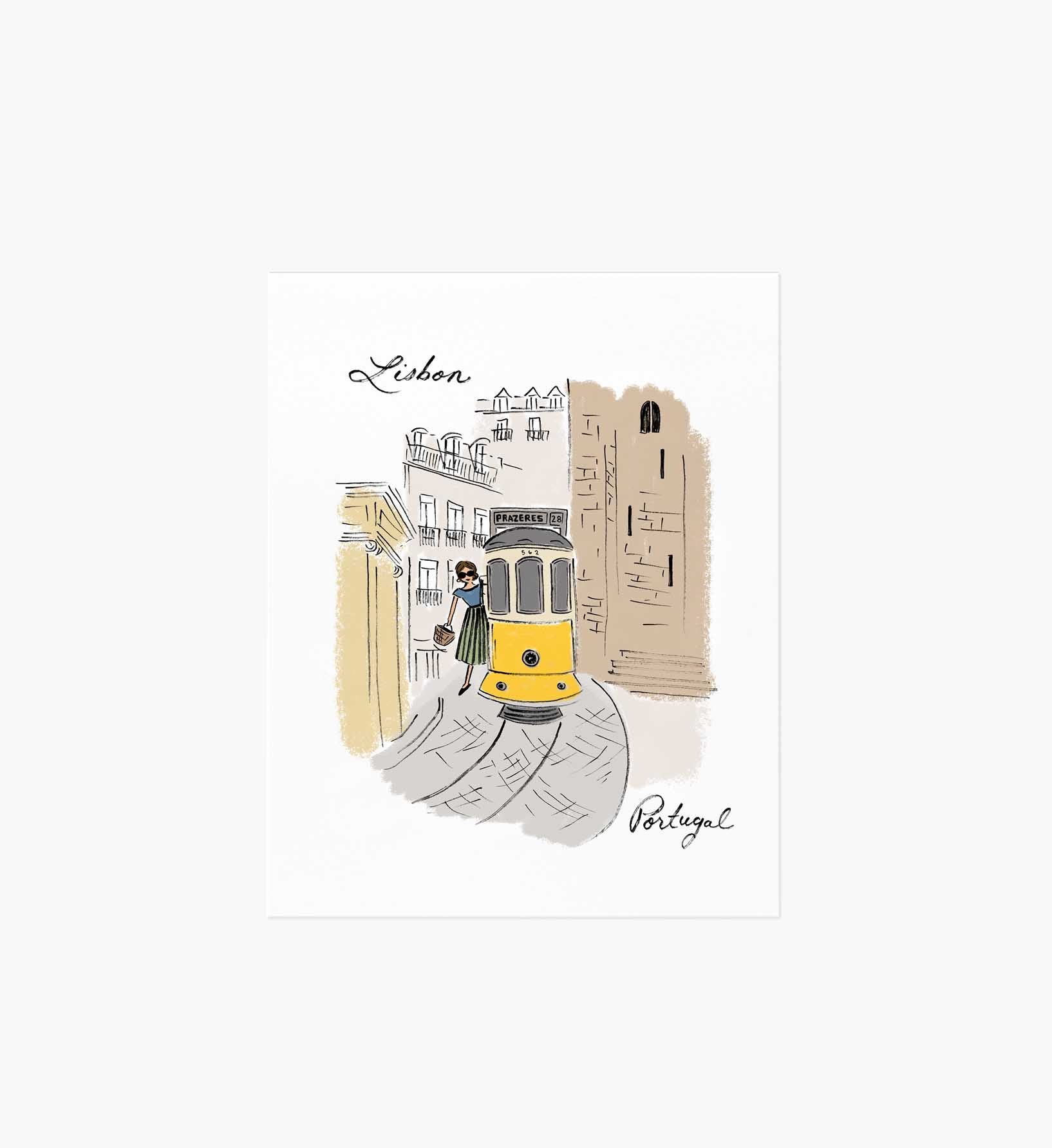 Lisbon Travel Sketch Art Print
