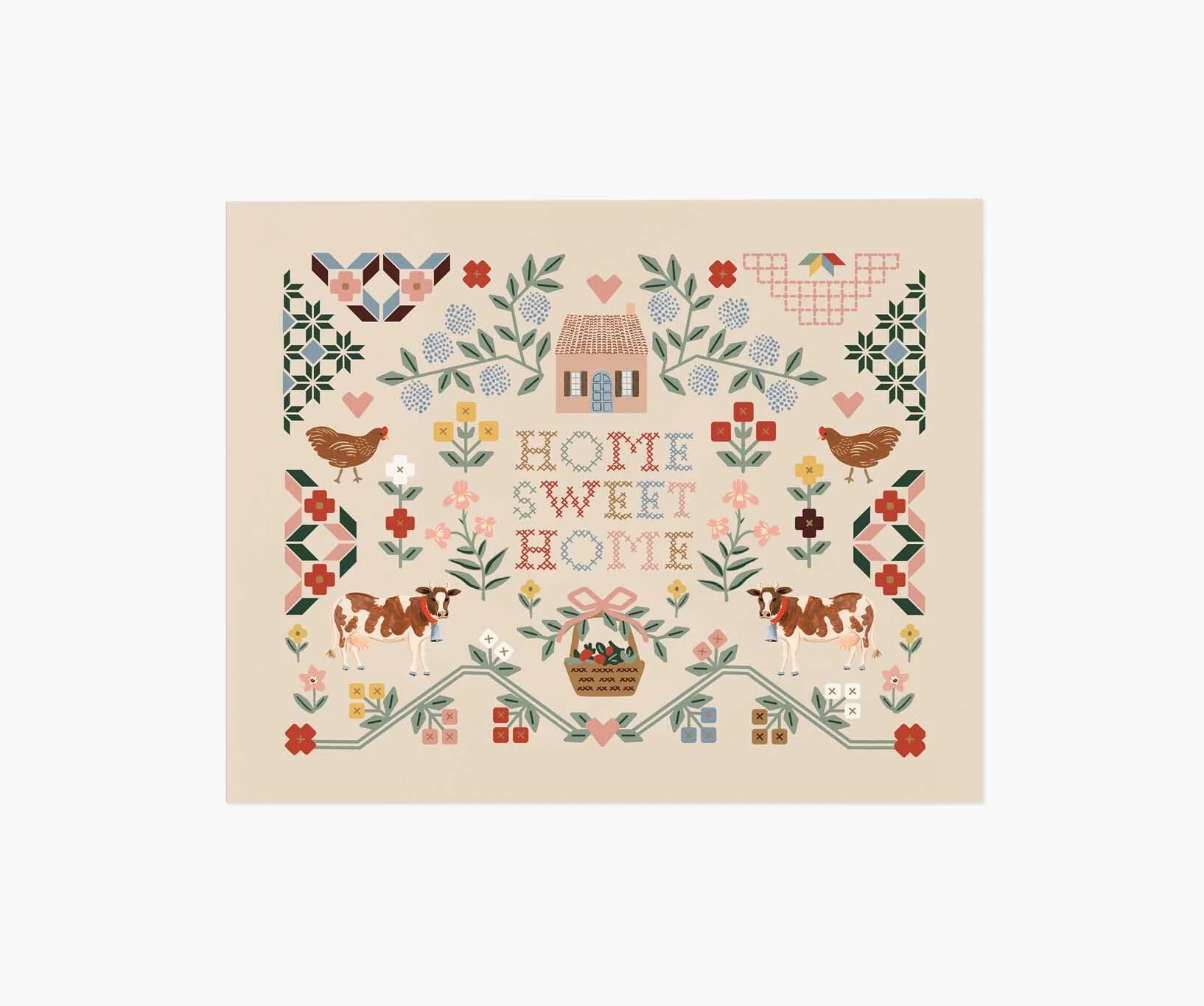 Home Sweet Home Sampler Art Print