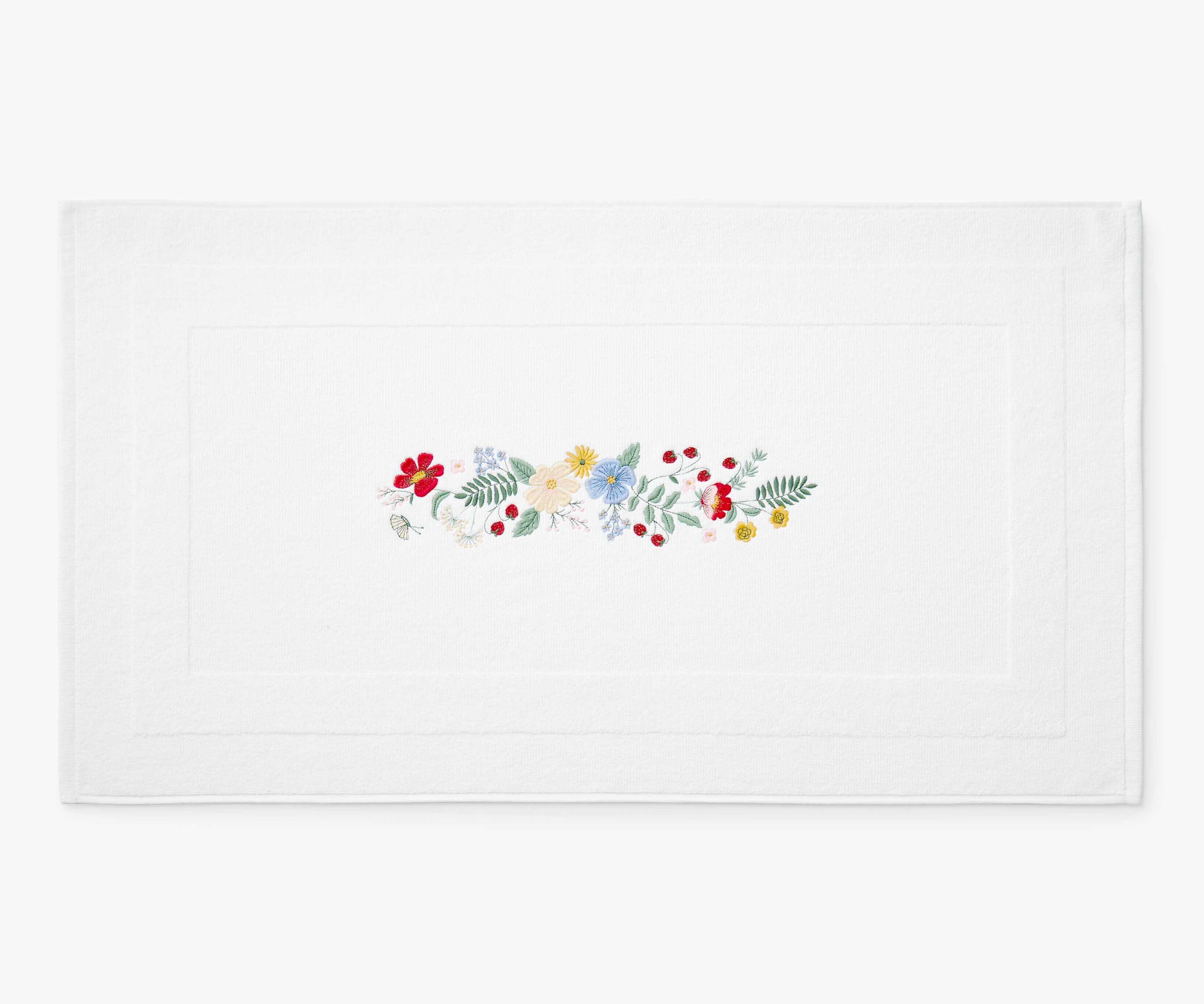 Embroidered Bath Mat - Strawberry Fields