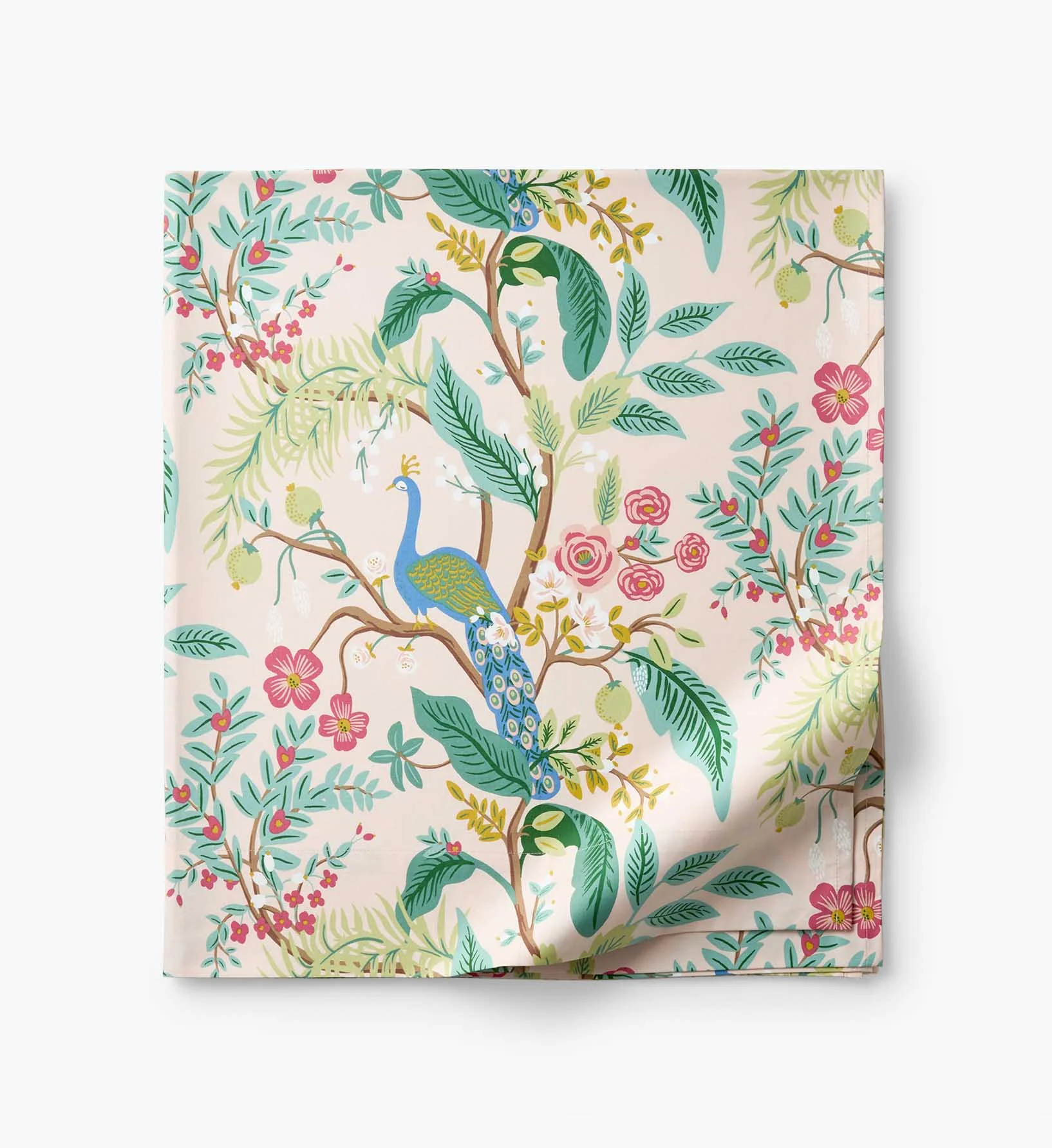 Sateen Flat Sheet - Peacock Blush