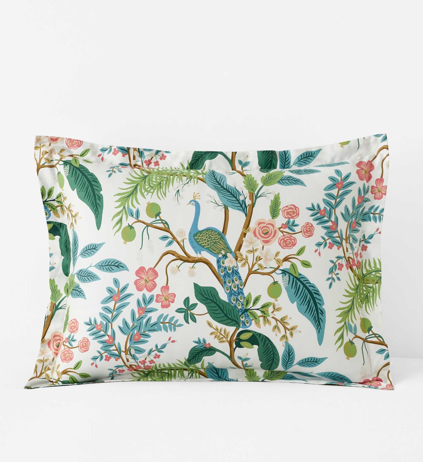 Sateen Sham - Peacock White