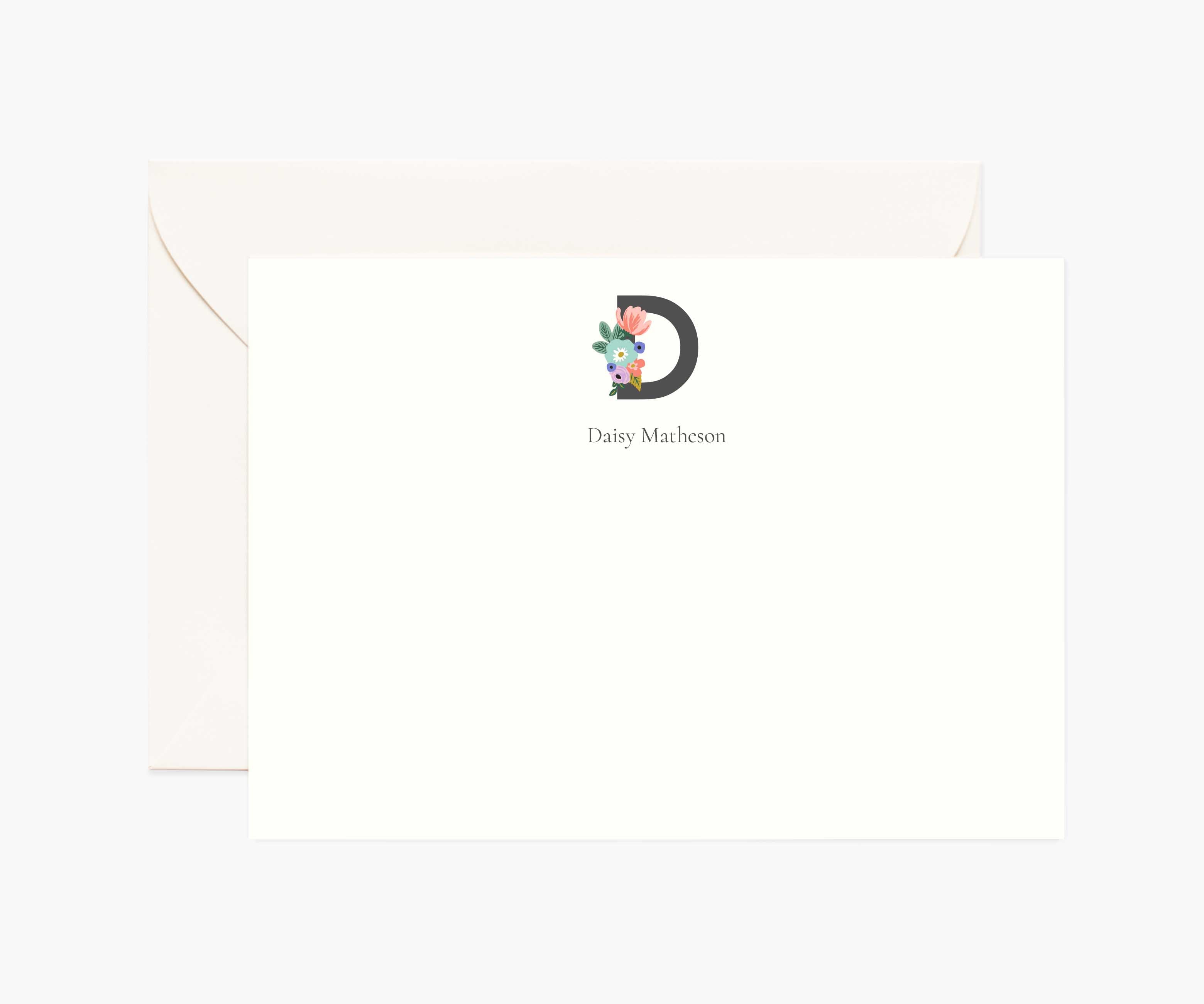 Monogram Personalized Stationery - D