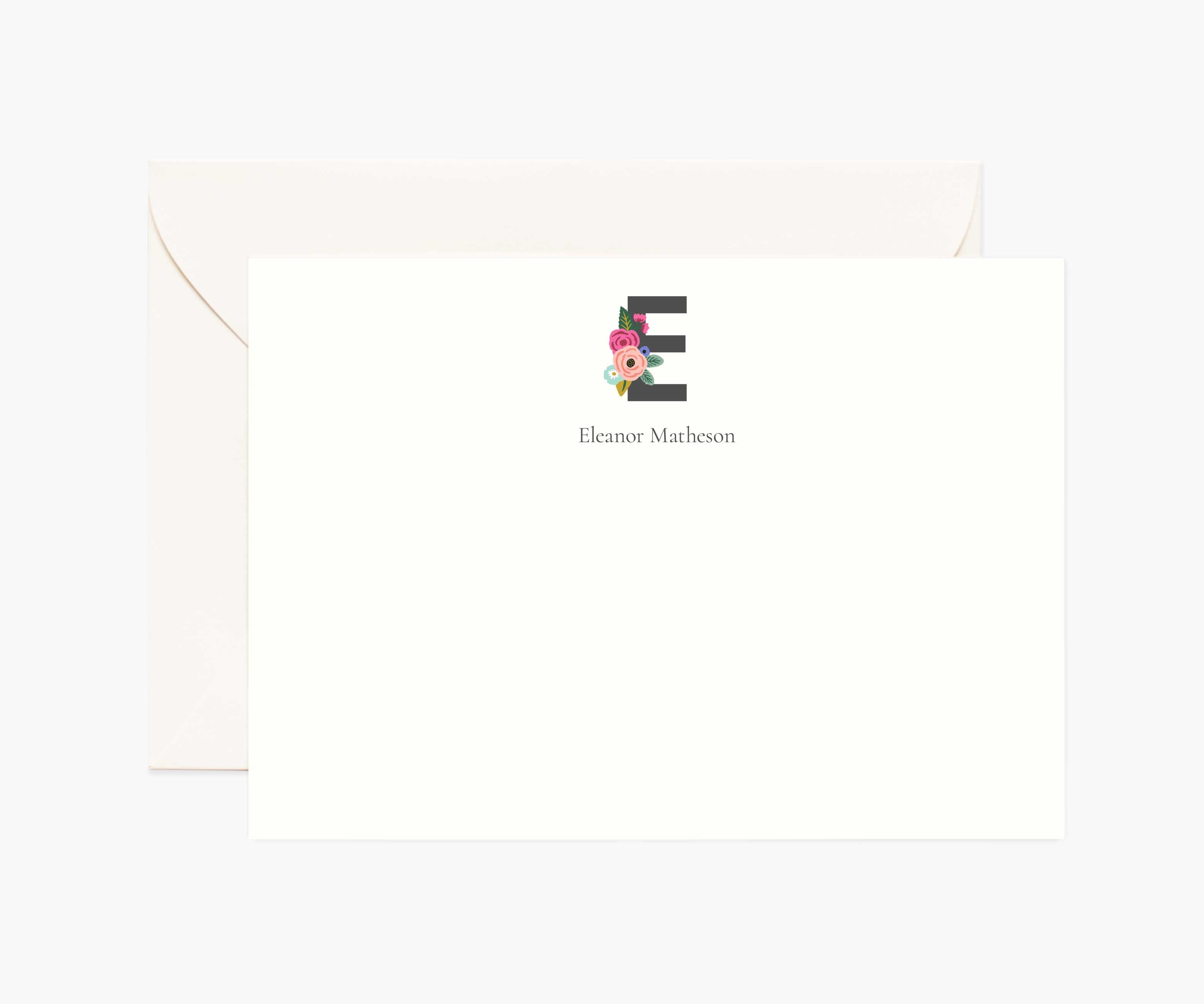 Monogram Personalized Stationery - E