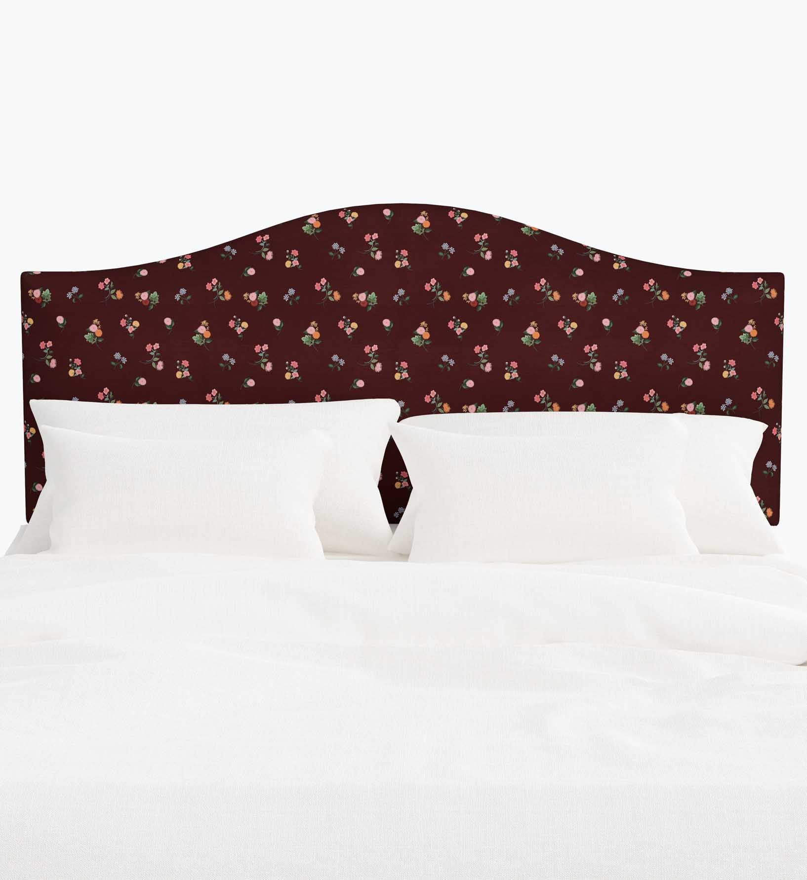 Mayfair Headboard - Ditsy Dahlia Burgundy