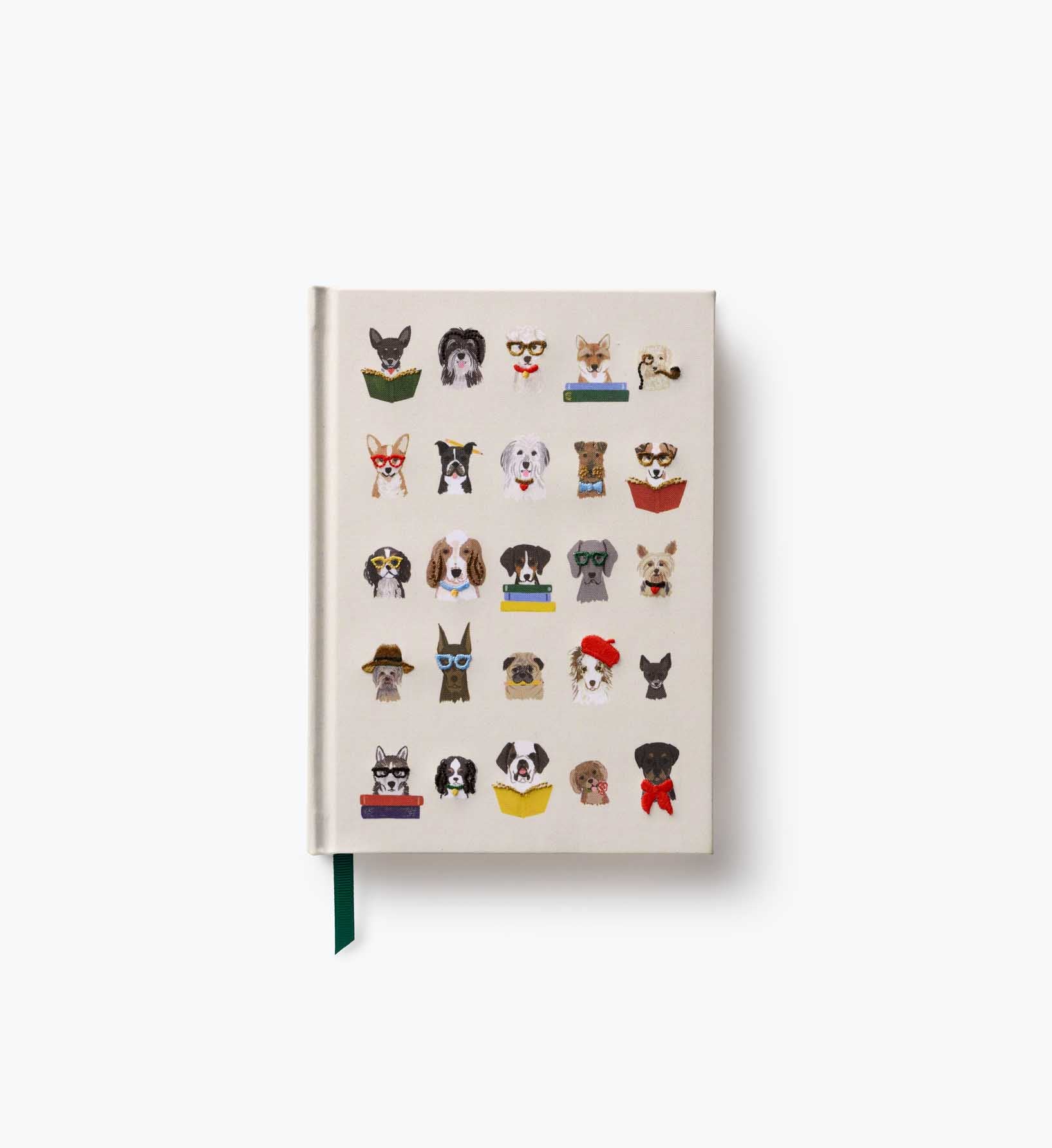 Embroidered Journal - Studious Dogs