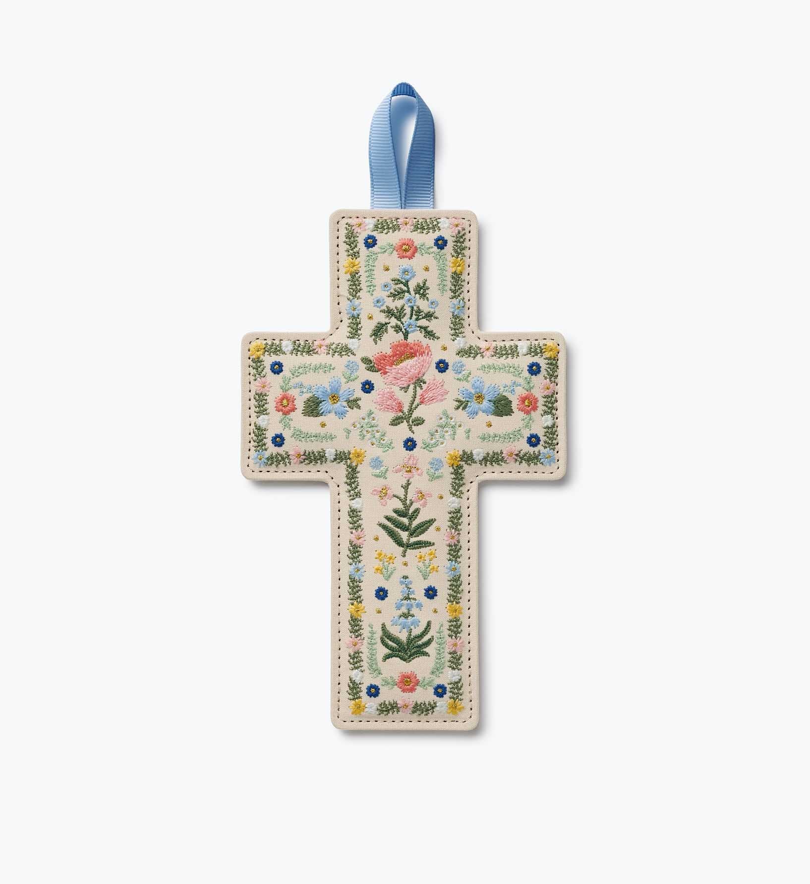 Embroidered Cross - Rosette
