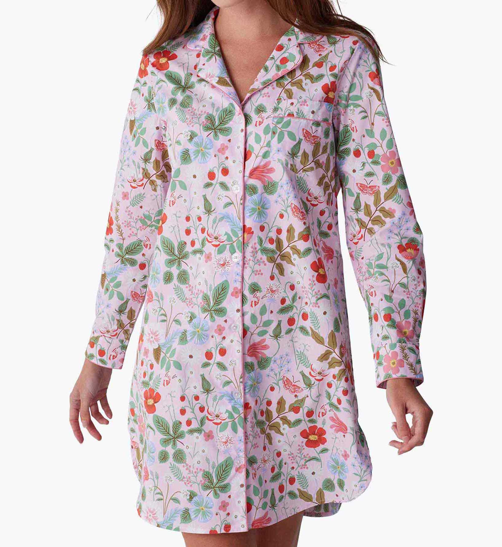 Poplin Nightshirt - Strawberry Fields