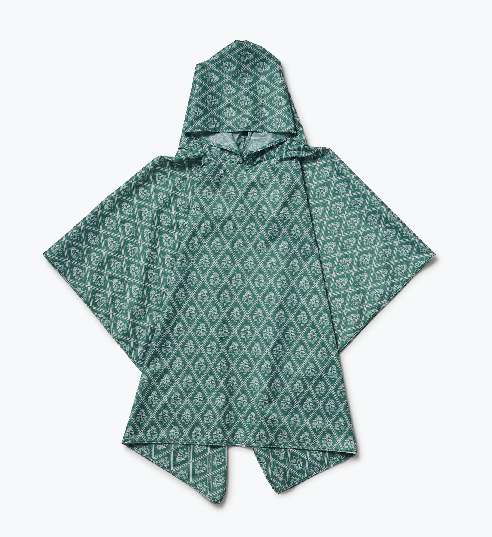 Packable Rain Poncho - Rose Study