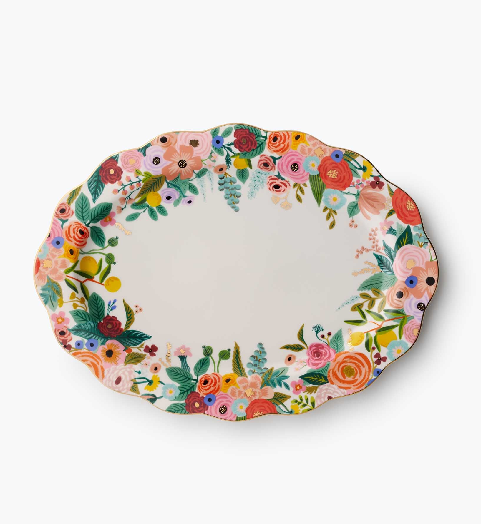 Large Porcelain Serving Platter - Garden Party