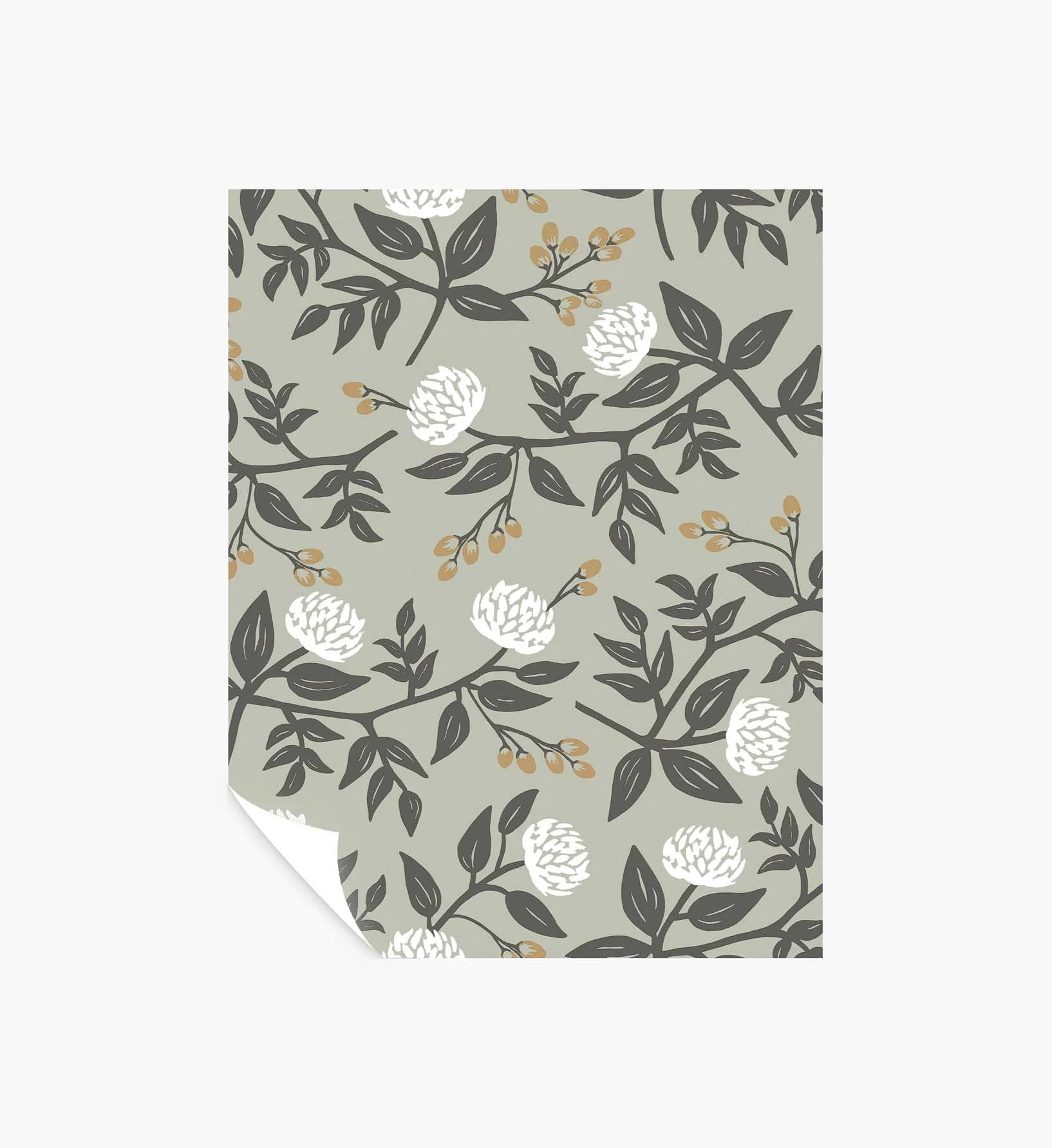 Peonies Peel & Stick Wallpaper Sample - Smoke