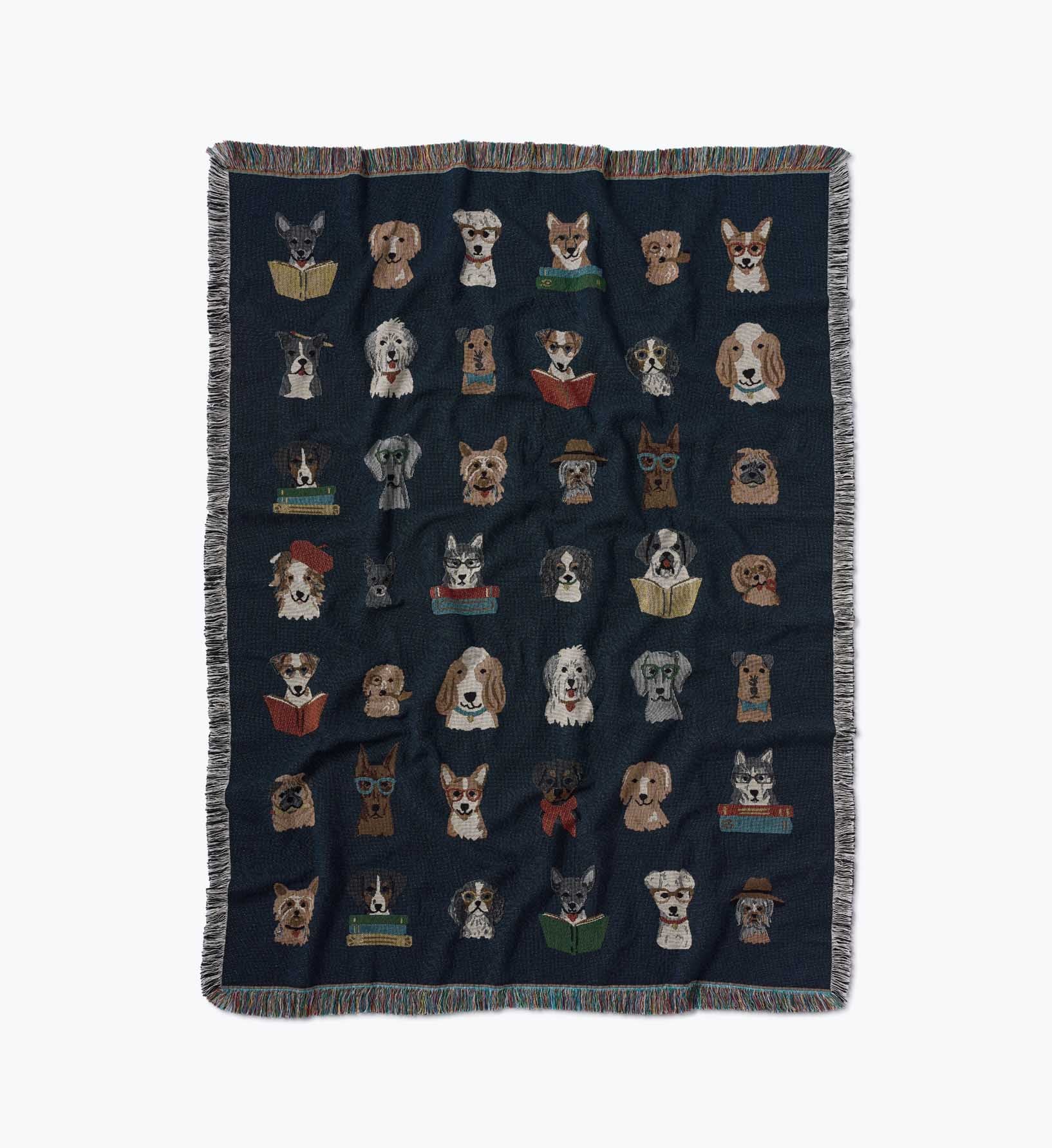 Woven Blanket - Studious Dogs