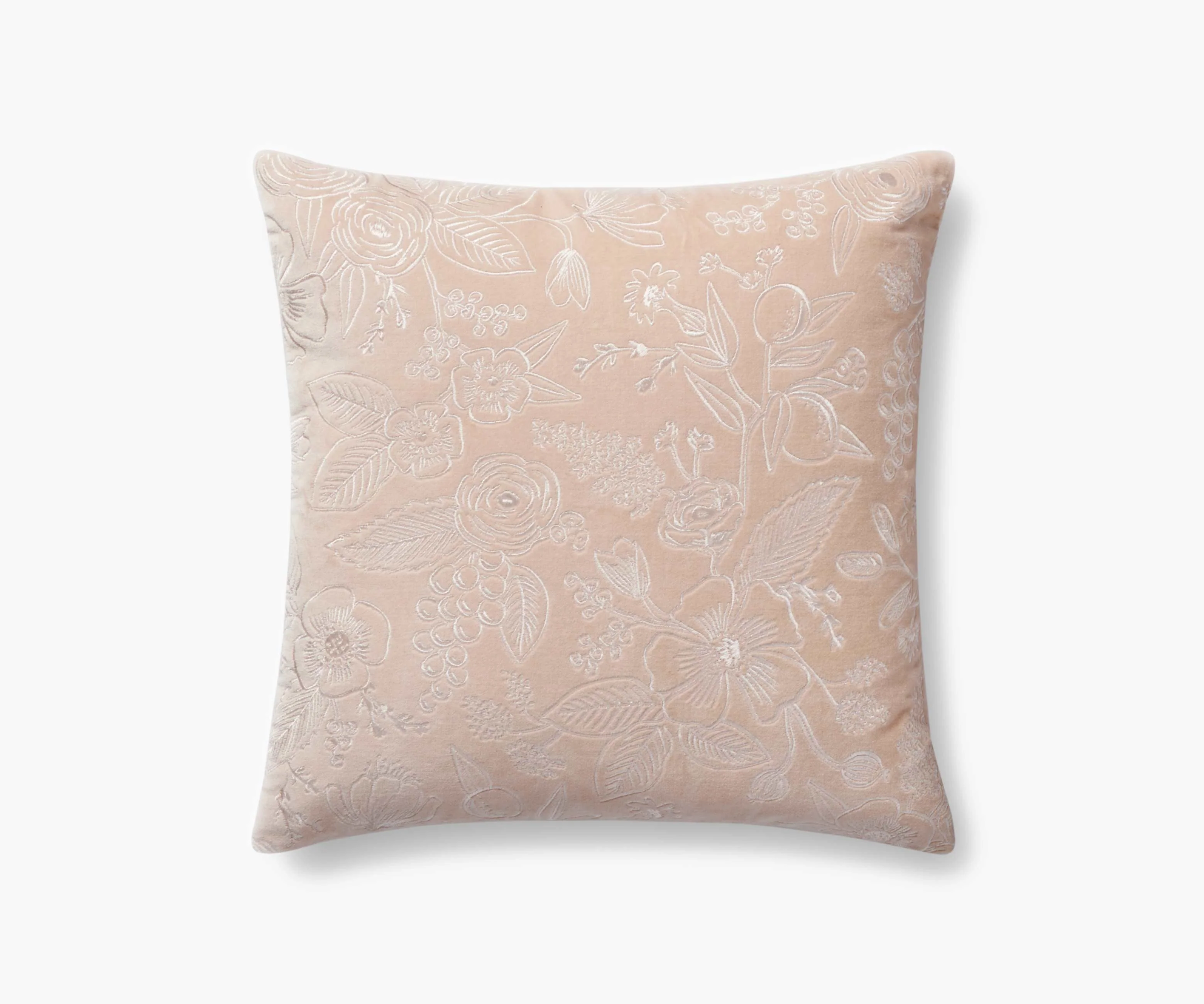 Colette Embroidered Pillow - Blush