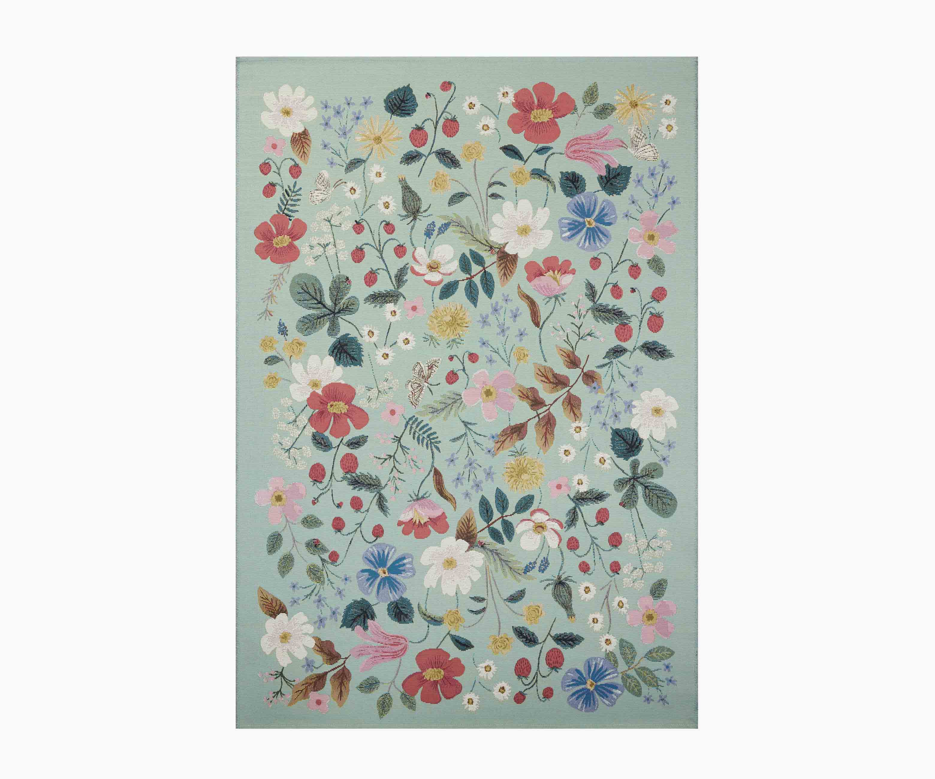 Perennial Strawberry Fields Power Loomed Rug - Mint
