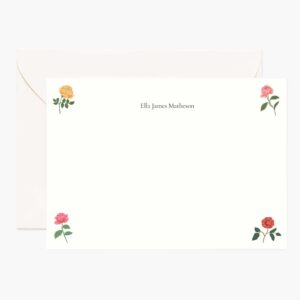 Floral Personalized Stationery  - Garden Roses