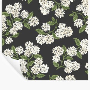 Hydrangea Peel & Stick Wallpaper - Black & White