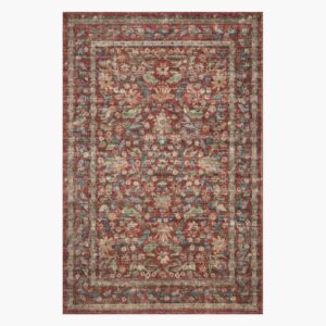 Courtyard Eve Printed Rug - Crimson