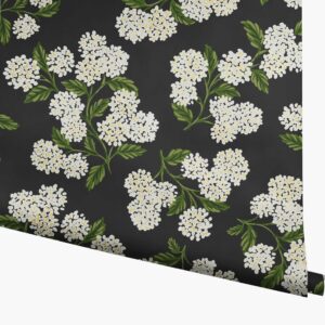 Hydrangea Wallpaper - Black & White