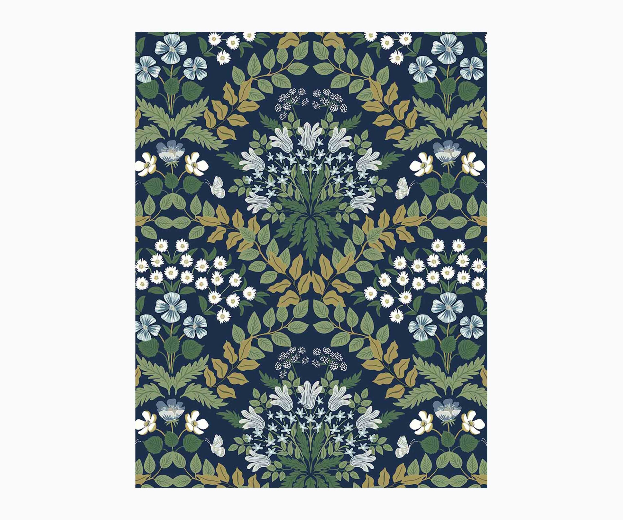 Bramble Wallpaper Sample - Navy