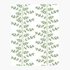 Climbing Vines Wallpaper Sample - White & Blue